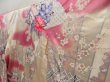 Photo2: 5012T13z1280 Vintage Japanese Kimono Silk FURISODE Peacock Dark pink (2)