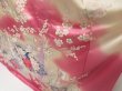 Photo4: 5012T13z1280 Vintage Japanese Kimono Silk FURISODE Peacock Dark pink (4)