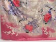 Photo6: 5012T13z1280 Vintage Japanese Kimono Silk FURISODE Peacock Dark pink (6)