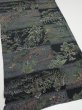 Photo2: 2D01z60  Japanese Kimono Silk  FABRIC Edo era Black 41.7x13.8 (2)