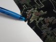 Photo7: 2D01z60  Japanese Kimono Silk  FABRIC Edo era Black 41.7x13.8 (7)