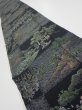 Photo1: 2D07z40  Japanese Kimono Silk  FABRIC Edo era Black 55.1x7.3 (1)