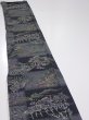 Photo3: 2D07z40  Japanese Kimono Silk  FABRIC Edo era Black 55.1x7.3 (3)