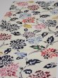 Photo3: 2D01z50  Japanese Kimono Silk  FABRIC Peony Off-white 38.6x14.0 (3)