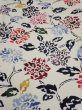 Photo1: 2D02z50  Japanese Kimono Silk  FABRIC Peony Off-white 38.6x14.0 (1)