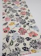 Photo2: 2D04z80  Japanese Kimono Silk  FABRIC Peony Off-white 61.4x14.2 (2)