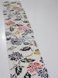 Photo3: 2D07z40  Japanese Kimono Silk  FABRIC Peony Off-white 55.9x6.9 (3)