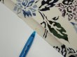 Photo6: 2D07z40  Japanese Kimono Silk  FABRIC Peony Off-white 55.9x6.9 (6)