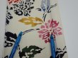 Photo6: 2D08z40  Japanese Kimono Silk  FABRIC Peony Off-white 55.1x6.9 (6)