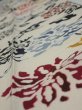 Photo4: 2D09z50  Japanese Kimono Silk  FABRIC Peony Off-white 76.4x6.9 (4)