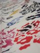 Photo4: 2D10z30  Japanese Kimono Silk  FABRIC Peony Off-white 36.2x6.9 (4)