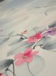 Photo4: 2D01z60  Japanese Kimono Silk  FABRIC Flower Dull light blue 42.5x14.2 (4)