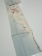 Photo2: 2D09z60  Japanese Kimono Silk  FABRIC Flower Dull light blue 85.8x7.1 (2)