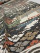 Photo4: 2D09z60  Japanese Kimono Silk  FABRIC Flowers Black 83.5x7.3 (4)