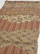 Photo3: 1R01z70  Japanese Kimono Crepe Silk  FABRIC Vegetables Light brown 44.1x14.2 (3)