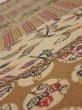 Photo4: 1R01z70  Japanese Kimono Crepe Silk  FABRIC Vegetables Light brown 44.1x14.2 (4)