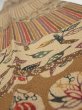 Photo4: 1R10z30  Japanese Kimono Crepe Silk  FABRIC Vegetables Light brown 40.2x7.1 (4)