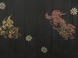 Photo3: 5013T02z520 Antique Japanese Kimono Silk HAORI Shishi Black (3)