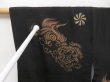 Photo6: 5013T02z520 Antique Japanese Kimono Silk HAORI Shishi Black (6)