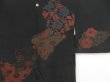 Photo3: 5013T04z490 Vintage Japanese Kimono Silk URUSHI HAORI Flowers Black (3)