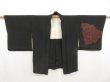 Photo6: 5013T04z490 Vintage Japanese Kimono Silk URUSHI HAORI Flowers Black (6)