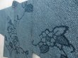 Photo2: 5013T07z440 Vintage Japanese Kimono Silk SHIBORI HAORI Dark cyan blue (2)