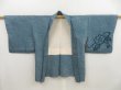 Photo5: 5013T07z440 Vintage Japanese Kimono Silk SHIBORI HAORI Dark cyan blue (5)