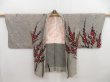 Photo5: 5013T09z740 Vintage Japanese Kimono Silk SHIBORI HAORI Plum tree Black (5)