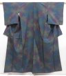 Photo1: 5013T10z770 Vintage Japanese Kimono Silk TSUMUGI  Dark navy (1)