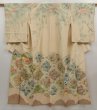 Photo1: 5013T11z800 Vintage Japanese Kimono Silk TSUKESAGE Flowers Champagne (1)