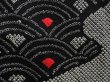 Photo4: 5014T01z500 Vintage Japanese Kimono Silk SHIBORI HAORI Seigaiha Black (4)