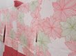 Photo7: 5014T08z440 Vintage Japanese Kimono Silk SHIBORI HAORI Plum branch Red (7)