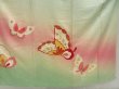 Photo5: 5014T11z790 Vintage Japanese Kimono Silk FURISODE Butterfly Pistachio green (5)