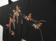 Photo2: 5018T01z610 Vintage Japanese Kimono Silk HAORI Wisteria Black (2)