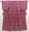 Photo1: 5018T03z690 Antique Japanese Kimono Cotton KOMON Plum blossom Dull purple (1)