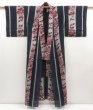 Photo8: 5018T04z440 Vintage Japanese Kimono Synthetic See throught KOMON Dark navy (8)