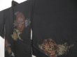 Photo2: 5018T06z460 Vintage Japanese Kimono Silk HAORI Flowers Black (2)