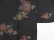 Photo3: 5018T06z460 Vintage Japanese Kimono Silk HAORI Flowers Black (3)