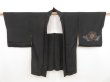 Photo5: 5018T06z460 Vintage Japanese Kimono Silk HAORI Flowers Black (5)