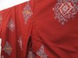 Photo2: 5018T11z750 Vintage Japanese Kimono Silk OMESHI KOMON  Red-Brown (2)