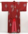 Photo8: 5018T11z750 Vintage Japanese Kimono Silk OMESHI KOMON  Red-Brown (8)