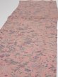 Photo3: 1S04z100  Japanese Kimono Crepe Silk  FABRIC Flowers Rosy brown 66.1x14.8 (3)