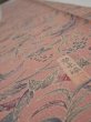 Photo4: 1S07z50  Japanese Kimono Crepe Silk  FABRIC Flowers Rosy brown 59.4x7.3 (4)