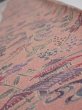 Photo4: 1S08z50  Japanese Kimono Crepe Silk  FABRIC Flowers Rosy brown 59.8x7.3 (4)