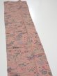 Photo3: 1S10z40  Japanese Kimono Crepe Silk  FABRIC Flowers Rosy brown 42.5x7.3 (3)