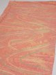 Photo3: 1S02z70  Japanese Kimono Silk  FABRIC Stream Coral-Orange 50.4x14.8 (3)