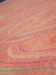 Photo4: 1S02z70  Japanese Kimono Silk  FABRIC Stream Coral-Orange 50.4x14.8 (4)