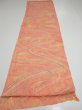 Photo5: 1S02z70  Japanese Kimono Silk  FABRIC Stream Coral-Orange 50.4x14.8 (5)