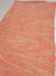 Photo3: 1S06z90  Japanese Kimono Silk  FABRIC Stream Coral-Orange 63.8x14.6 (3)