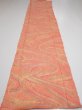 Photo5: 1S06z90  Japanese Kimono Silk  FABRIC Stream Coral-Orange 63.8x14.6 (5)